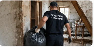 извозване на отпадъци след клошар от таван